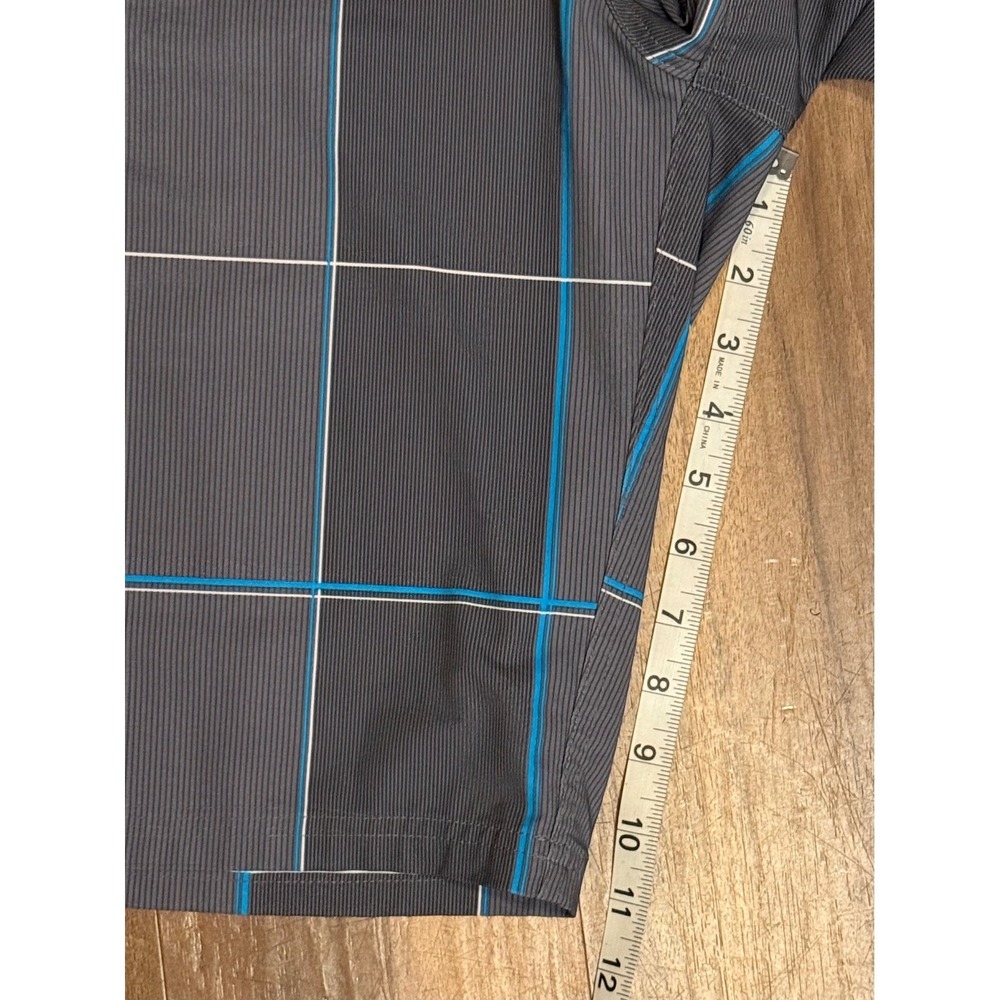 Ocean Pacific OP Board Shorts Mens 38 Grey Blue Plaid OPFlex 4-Way Stretch Swim - Picture 5 of 10